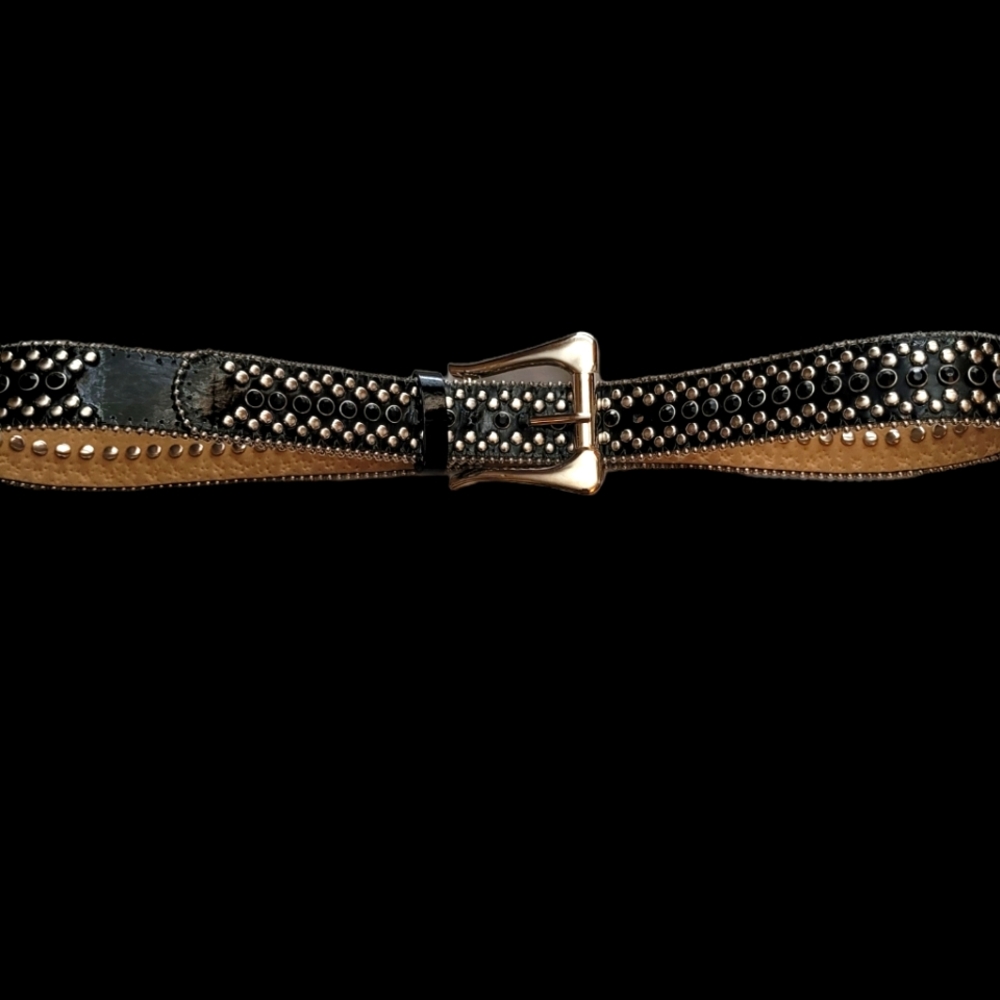 Unisex Rhinestone leather belt